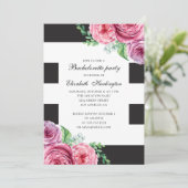 Waterverf roze boho bloemenvrijgezellenfeest kaart (Staand voorkant)