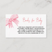 Waterverf Roze boog Baby shower Boek Aanvraag Informatiekaartje (Voorkant)
