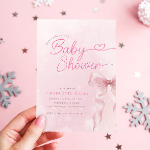 Waterverf Roze Boog Babyshower Kaart