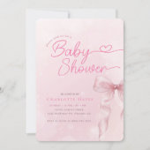Waterverf Roze Boog Babyshower Kaart (Voorkant)