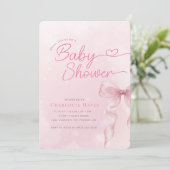 Waterverf Roze Boog Babyshower Kaart (Staand voorkant)