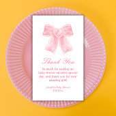 waterverf roze boog meisje baby shower dank u notitiekaartje