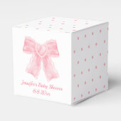 waterverf roze boog meisje baby shower polka dots bedankdoosjes (Voorkant Zijde)