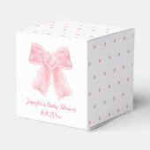 waterverf roze boog meisje baby shower polka dots bedankdoosjes (Achterkant)