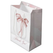 Waterverf roze boog meisje baby showerGift Bag Medium Cadeauzakje (Voorkant Gekanteld)