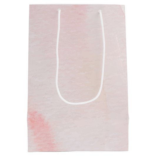 Waterverf roze boog meisje baby showerGift Bag Medium Cadeauzakje (Achterkant)