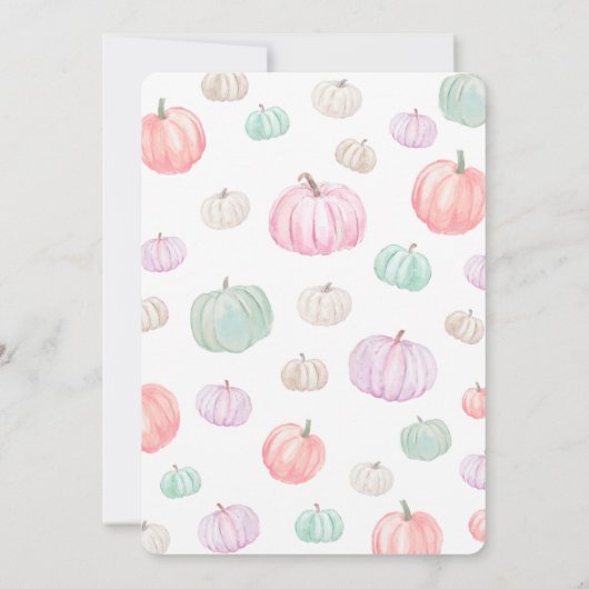 Waterverf Roze Boog Onze Kleine Pompoen Verjaardag Kaart (Achterkant)