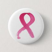 Waterverf Roze Borstkanker Button (Voorkant)