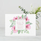 Waterverf Roze Botanisch sparen de Datum Save The Date (Staand voorkant)