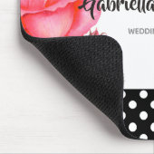 Waterverf Roze botanische Floral bruiloft Muismat (Hoek)