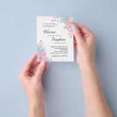 Waterverf roze botanische florale bruiloft. Blush  Flyer (Hand)