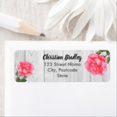 Waterverf Roze botanische Florence Art Etiket (Insitu)