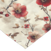 Waterverf Roze Bourgogne Bloempatroon Tafelkleed (Gekanteld)