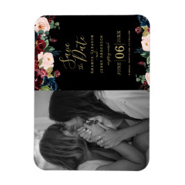 Waterverf Roze, Bourgogne en marineblauw Magneet