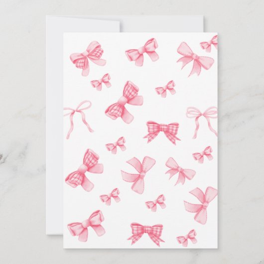 Waterverf Roze Bow Baby shower Dank u Kaart (Achterkant)