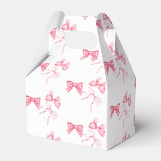 Waterverf Roze Bow Bachelorette Party Bedankdoosjes (Achterkant)