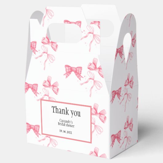 Waterverf Roze Bow Bachelorette Party Bedankdoosjes (Geopend)