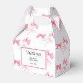 Waterverf Roze Bow Bachelorette Party Bedankdoosjes (Voorkant Zijde)