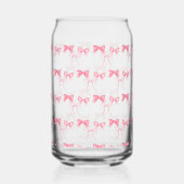 Waterverf Roze Bow Bachelorette Party Blikvorm Glas (Voorkant)