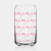 Waterverf Roze Bow Bachelorette Party Blikvorm Glas (Achterkant)