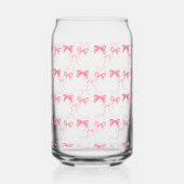 Waterverf Roze Bow Bachelorette Party Blikvorm Glas (Links)