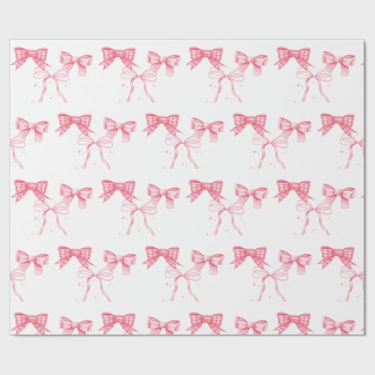 Waterverf Roze Bow Bachelorette Party Cadeaupapier (Vlak)