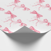 Waterverf Roze Bow Bachelorette Party Cadeaupapier (Hoek)