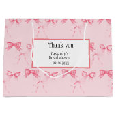 Waterverf Roze Bow Bachelorette Party Groot Cadeauzakje (Voorkant)