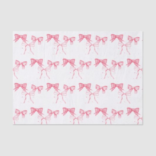 Waterverf Roze Bow Bachelorette Party Tissuepapier (Voorkant)