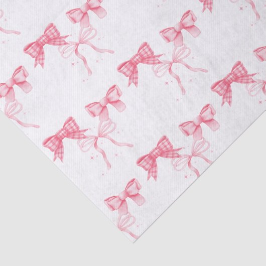 Waterverf Roze Bow Bachelorette Party Tissuepapier (Detail)