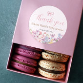 Waterverf Roze Bow Bloemen Meisje baby shower Ronde Sticker