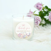 Waterverf Roze Bow Bloemen Meisje baby shower Ronde Sticker