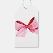 Waterverf Roze Bow Cadeaulabel (Voorkant)