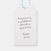 Waterverf Roze Bow Cadeaulabel (Achterkant)