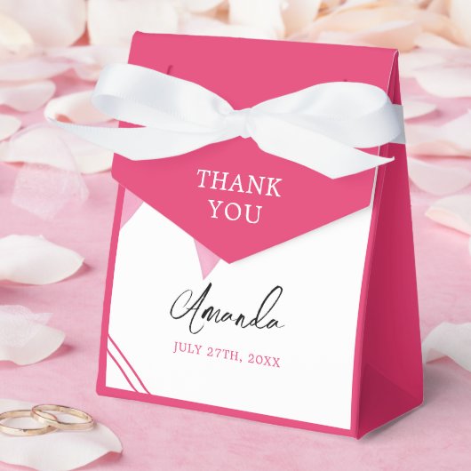 Waterverf Roze Bow Chic Sweet 16 Verjaardag Bedankdoosjes (Huwelijk)