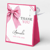 Waterverf Roze Bow Chic Sweet 16 Verjaardag Bedankdoosjes (Achterkant)