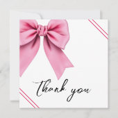 Waterverf Roze Bow Chic Sweet 16 Verjaardag Bedankkaart (Voorkant)