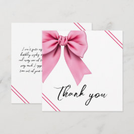 Waterverf Roze Bow Chic Sweet 16 Verjaardag Bedankkaart