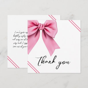 Waterverf Roze Bow Chic Sweet 16 Verjaardag Bedankkaart