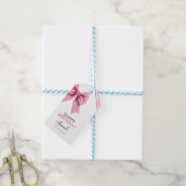 Waterverf Roze Bow Chic Sweet 16 Verjaardag Cadeaulabel (Met Touw)