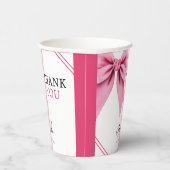 Waterverf Roze Bow Chic Sweet 16 Verjaardag Papieren Bekers (Rechts)