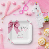 Waterverf Roze Bow Chic Sweet 16 Verjaardag Papieren Bordje (Feest)