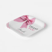 Waterverf Roze Bow Chic Sweet 16 Verjaardag Papieren Bordje (Gebogen)