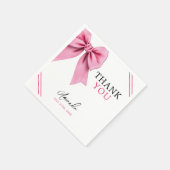 Waterverf Roze Bow Chic Sweet 16 Verjaardag Servet (Hoek)