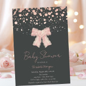 Waterverf Roze Bow Confetti Roos Goud Baby shower Kaart