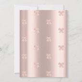 Waterverf Roze Bow Confetti Roos Goud Baby shower Kaart (Achterkant)