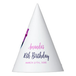 Waterverf Roze Bow Disco Ball Sweet 16 Verjaardag Feesthoedjes