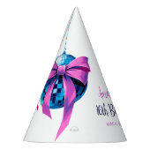 Waterverf Roze Bow Disco Ball Sweet 16 Verjaardag Feesthoedjes (Links)