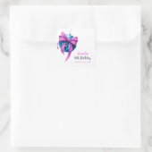 Waterverf Roze Bow Disco Ball Sweet 16 Verjaardag Vierkante Sticker (Tas)