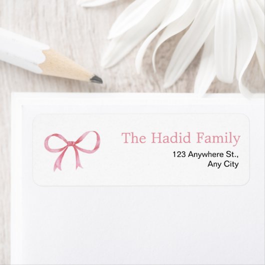 Waterverf Roze Bow Etiket (Insitu)